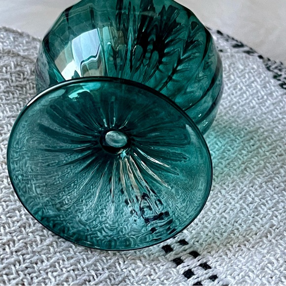 Fragrance Decanter Decorative Bottle Hand Blown Glass Art 7" Tall with Stopper - Picture 4 of 11